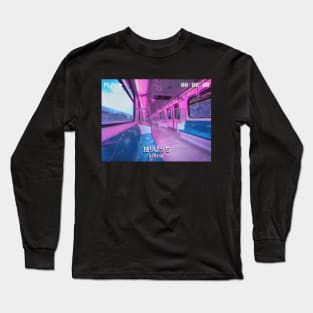 Aesthetic Alone Japanese Text VHS Vaporwave Long Sleeve T-Shirt